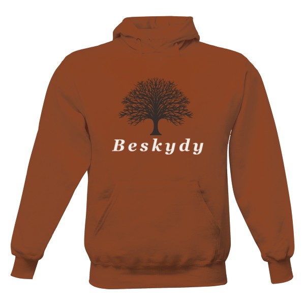 Pánská mikina s kapucí Just Hoods s potiskem Beskydy srdce mé