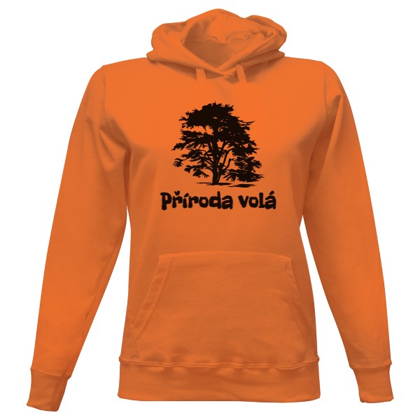 Dámská mikina s kapucí s potiskem Příroda volá