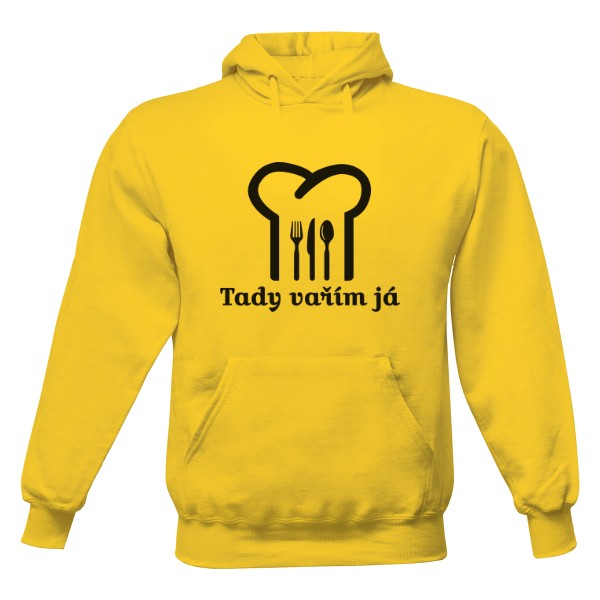 Pánská mikina s kapucí s potiskem Tady vařím já